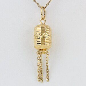 18k Yellow Gold Diamond-Cut Chinese Paper Lantern Pendant/Charm